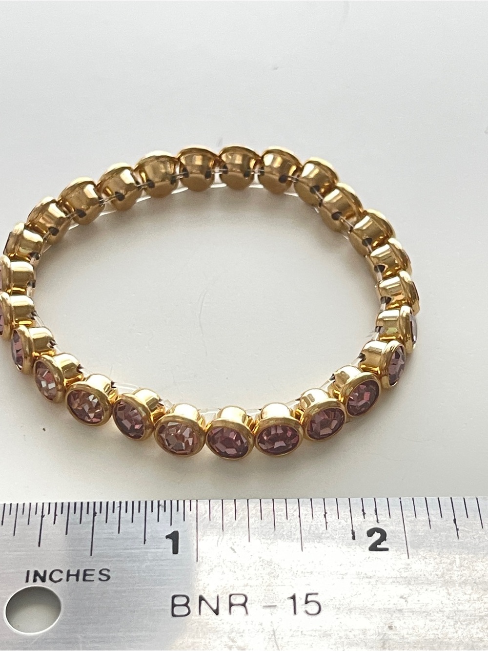New Anthropologie Stretch Pink Crystal Bracelet - Picture 4 of 4